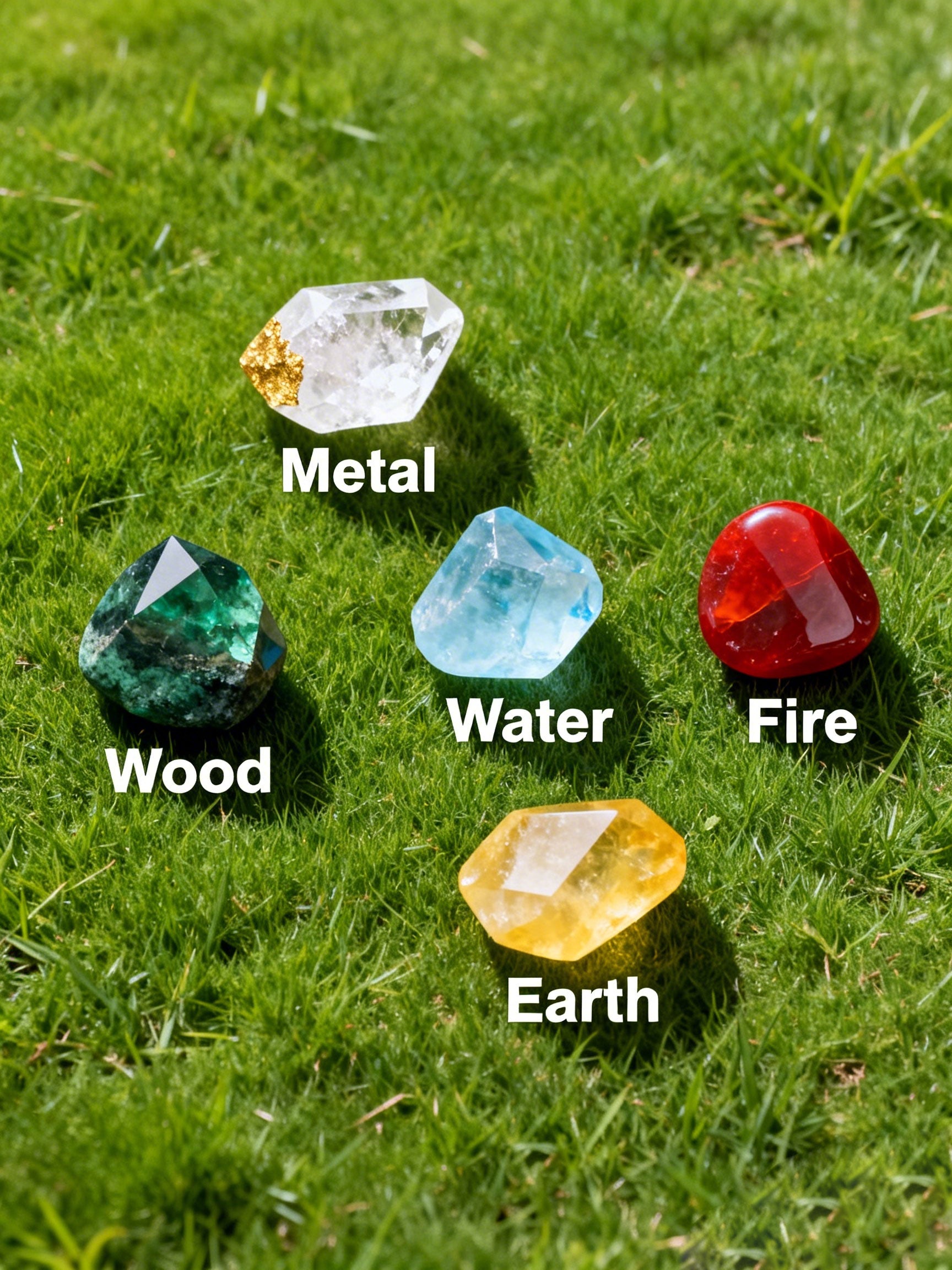 Five elemental crystals