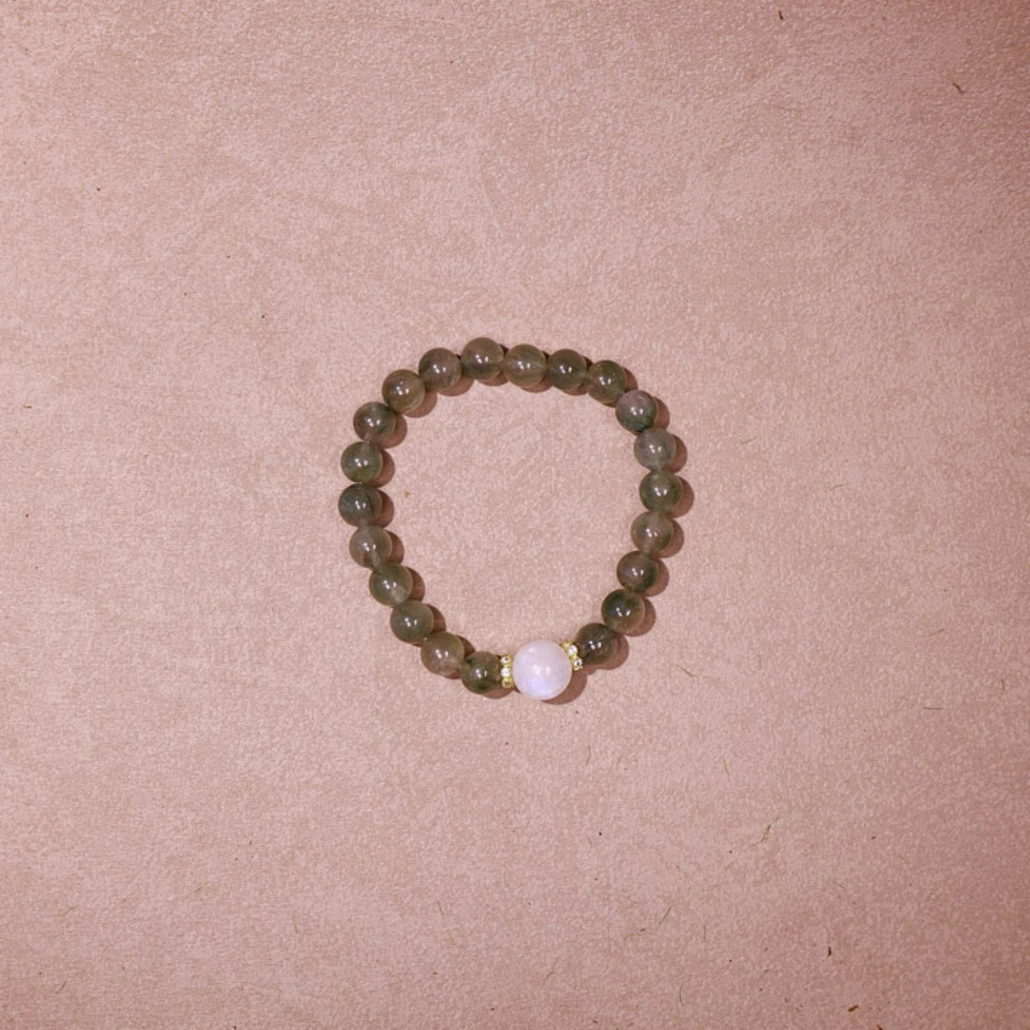 Vitality & Renewal|Forest Heart Green Rutilated & Moonstone Bracelet