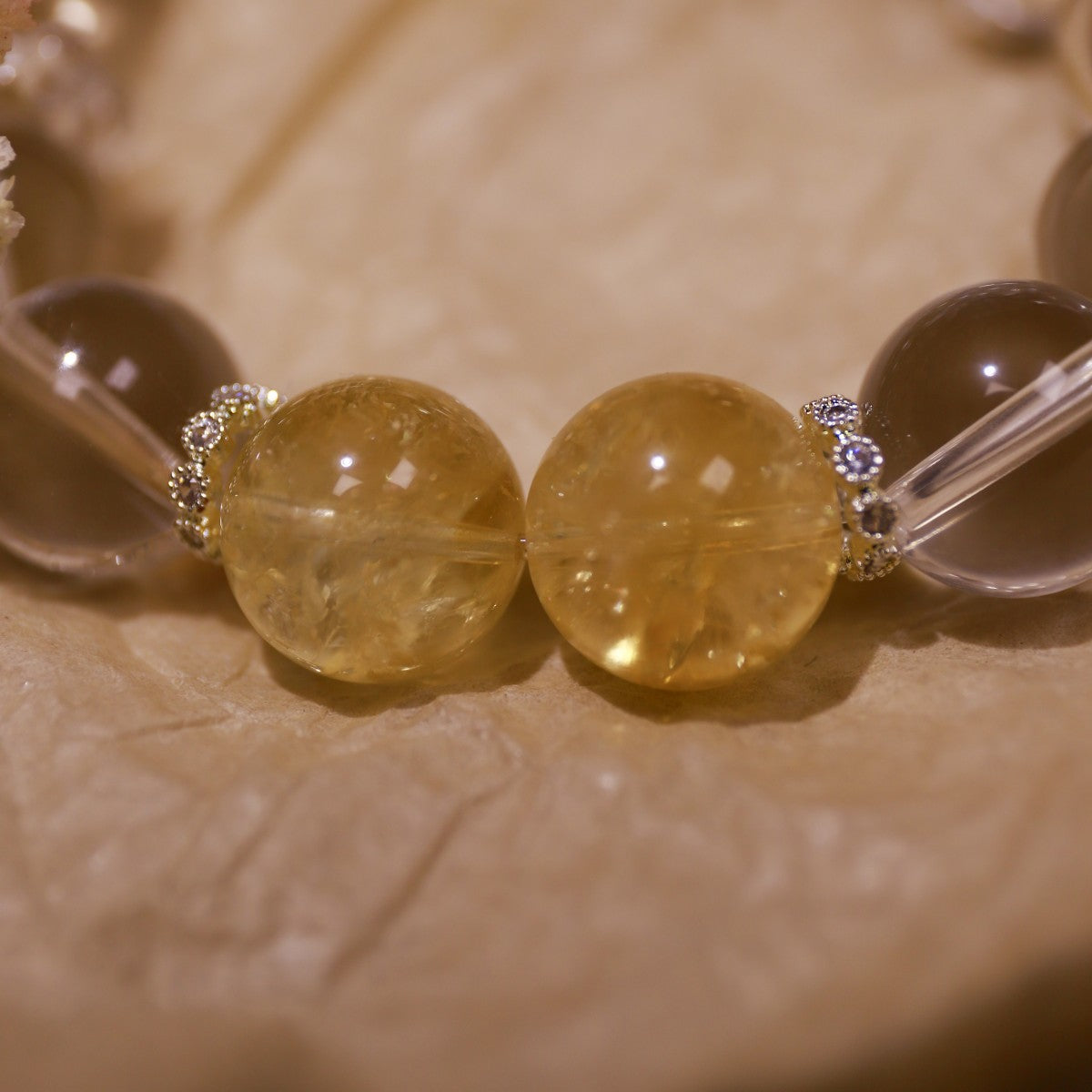 Grounding Energy| Radiant Harmony Yellow & Clear Crystal Bracelet