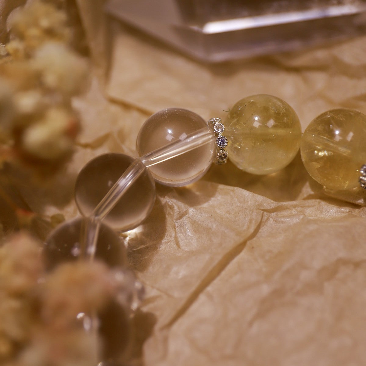 Grounding Energy| Radiant Harmony Yellow & Clear Crystal Bracelet