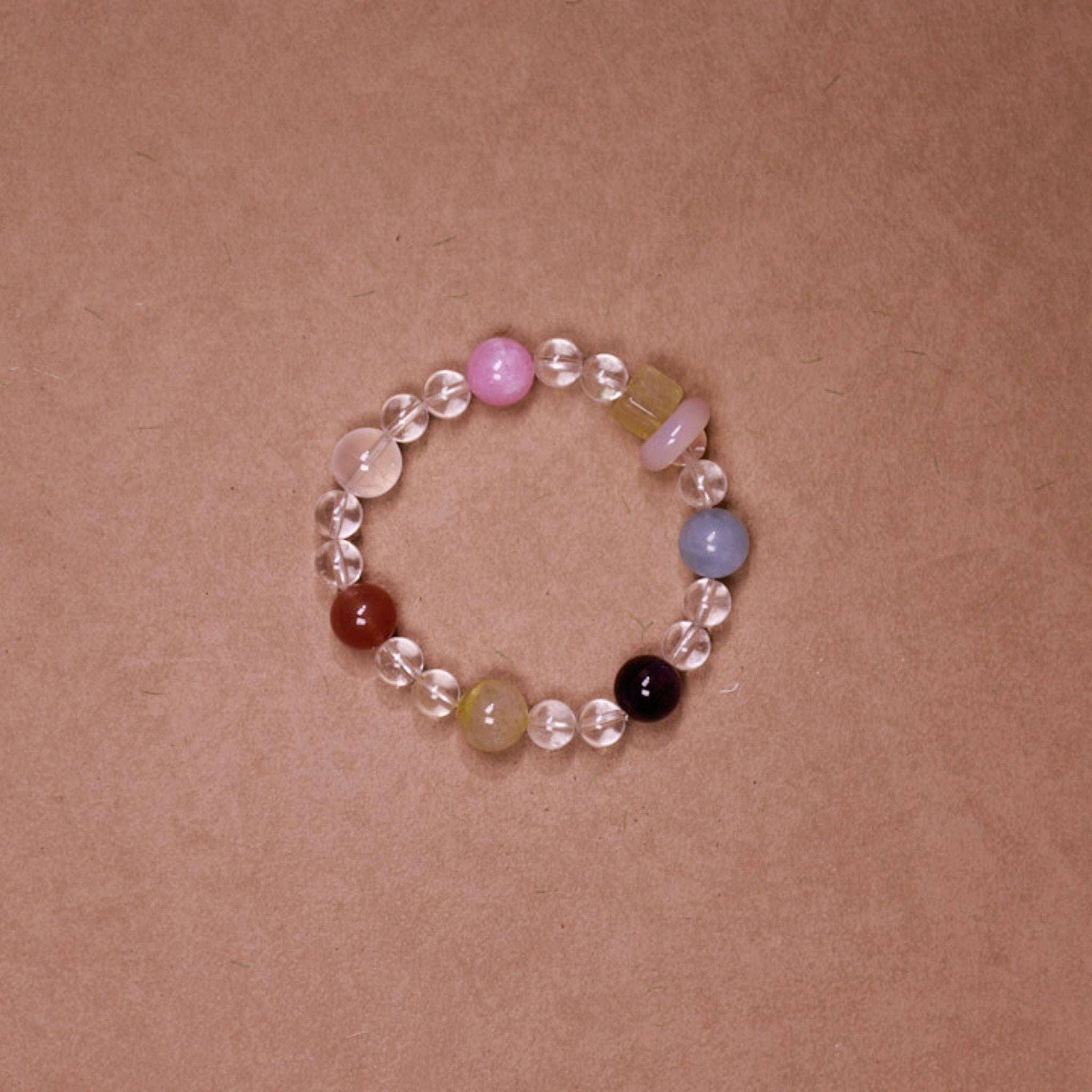 Grounding & Balance|Rainbow Earth Clear Quartz, Rose Quartz & Citrine Bracelet