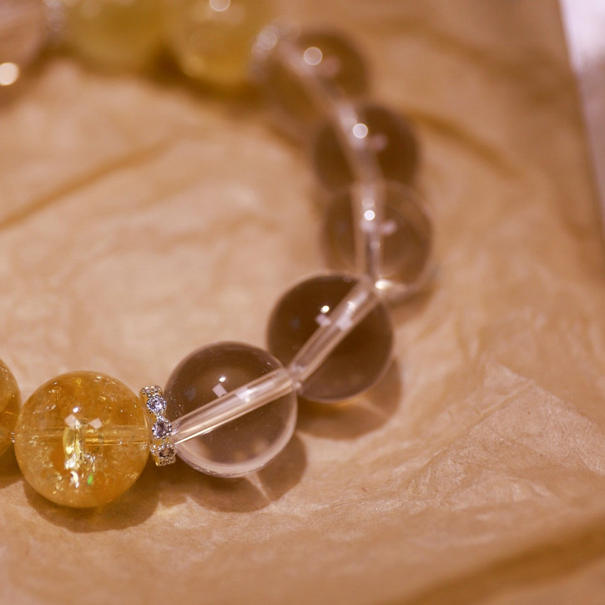 Grounding Energy| Radiant Harmony Yellow & Clear Crystal Bracelet