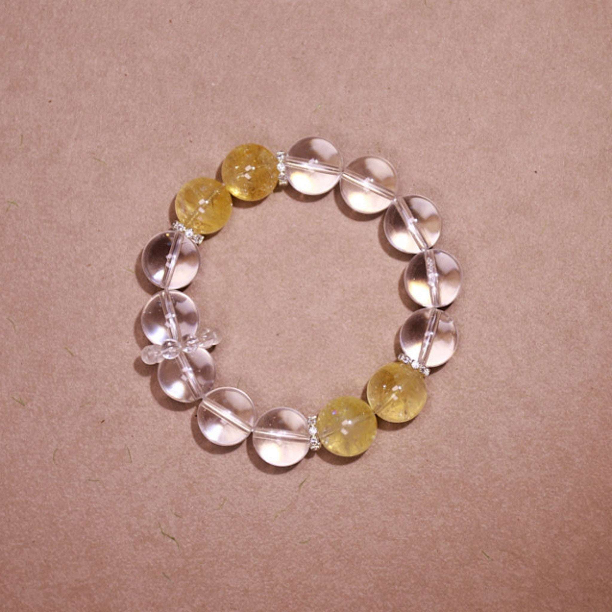 Grounding Energy| Radiant Harmony Yellow & Clear Crystal Bracelet