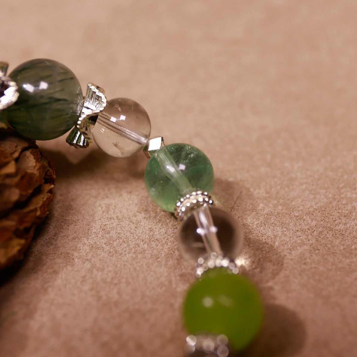 Growth & Renewal|Forest Heart Green Quartz & Clear Quartz Bracelet