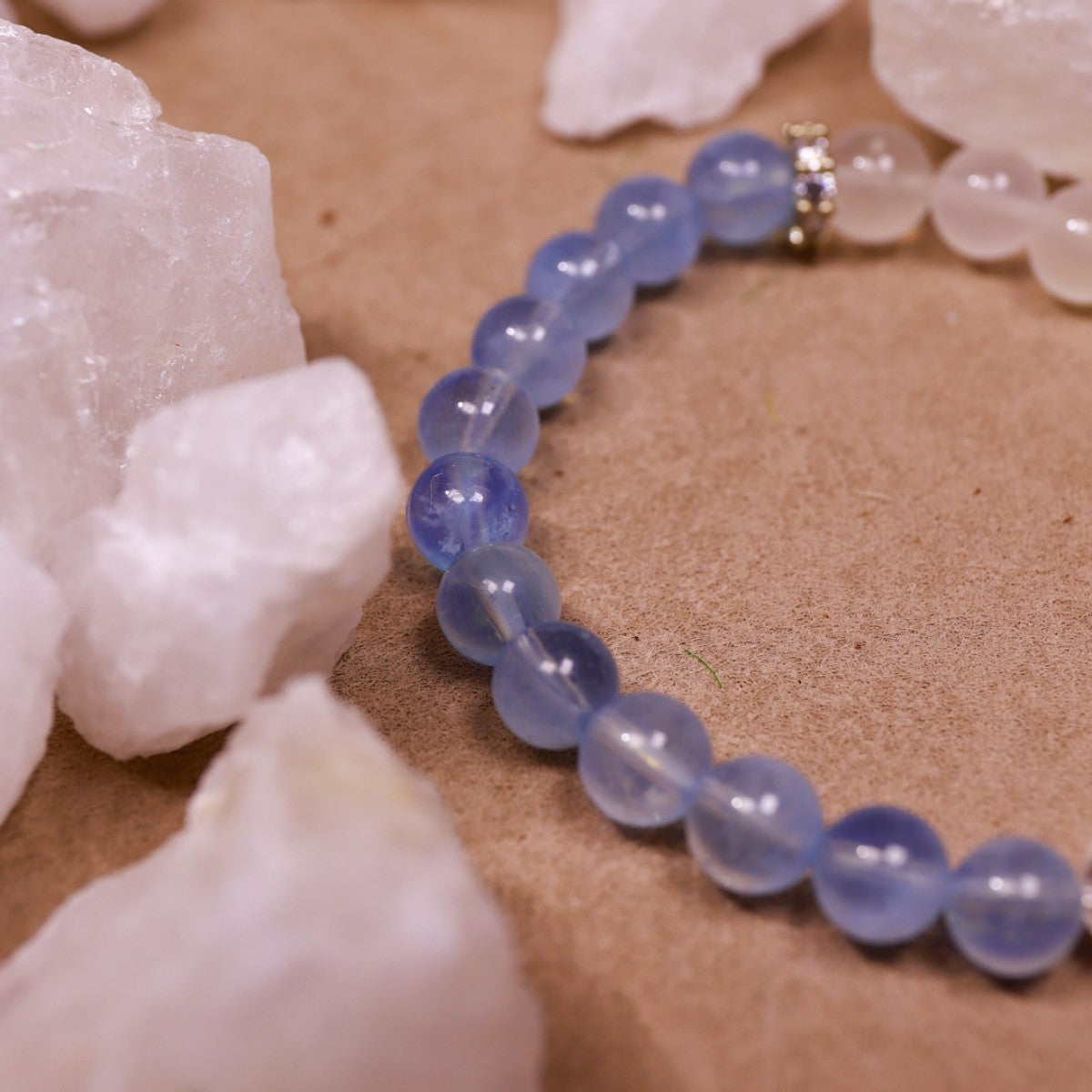 Calmness & Clarity|Serene Flow Aquamarine, Clear Quartz & Moonstone Bracelet