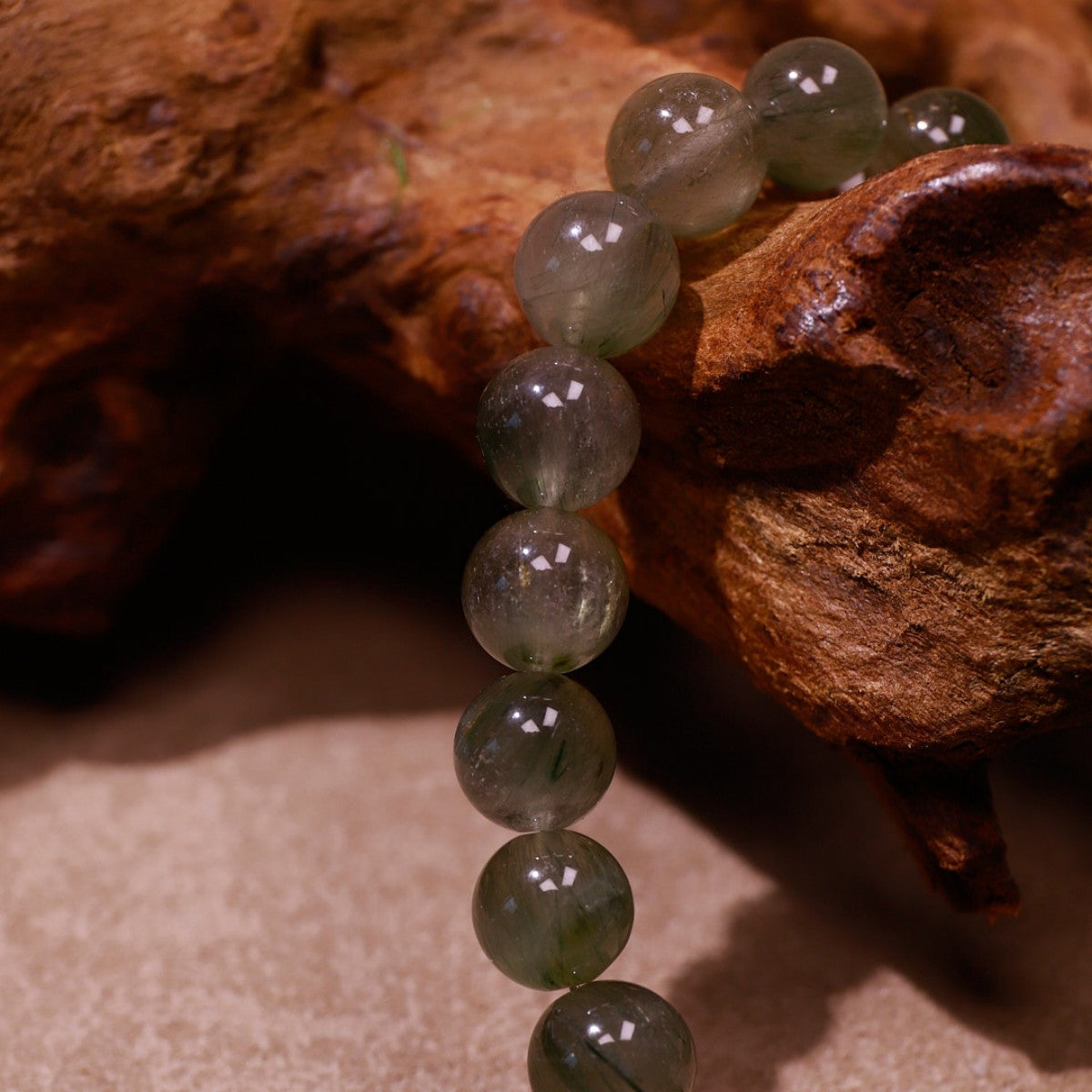 Vitality & Renewal|Forest Heart Green Rutilated & Moonstone Bracelet