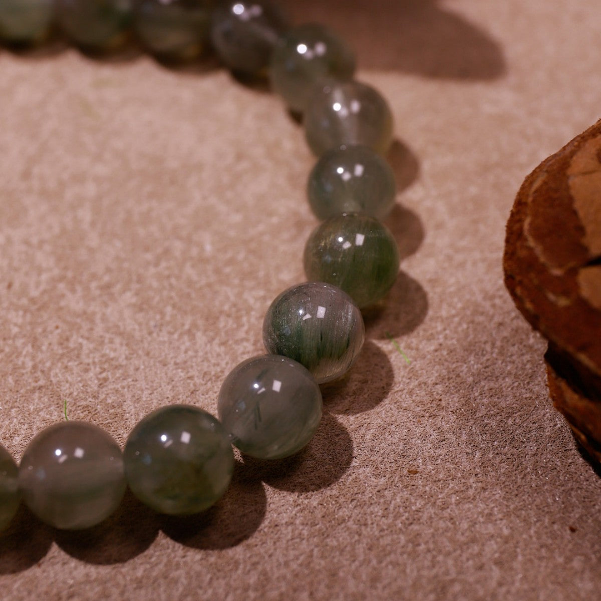 Vitality & Renewal|Forest Heart Green Rutilated & Moonstone Bracelet
