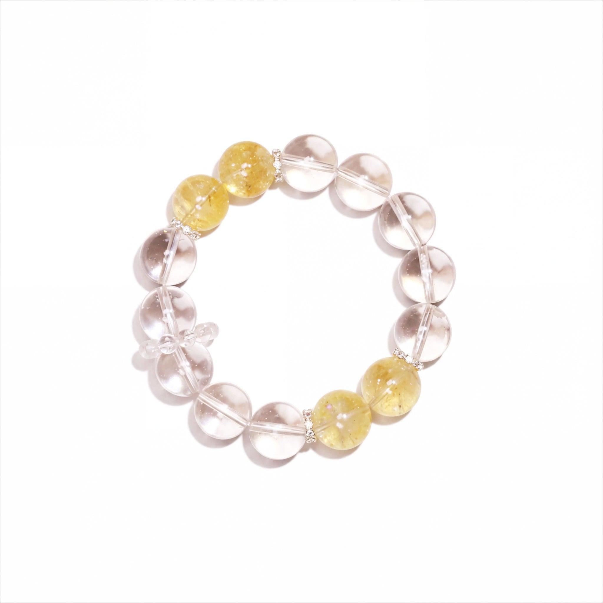 Grounding Energy| Radiant Harmony Yellow & Clear Crystal Bracelet