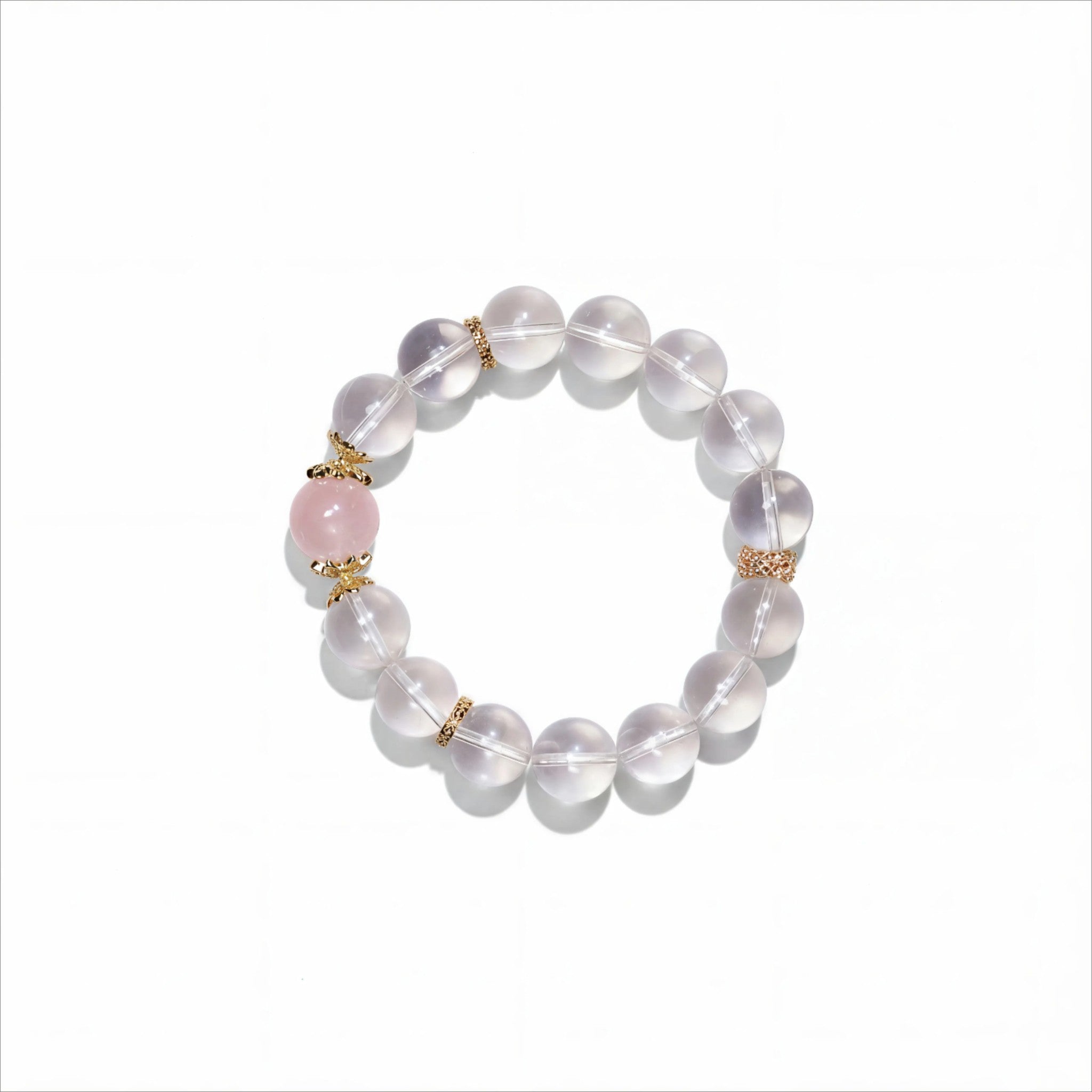 Love & Emotional|Harmony Heart's Tide Rose Quartz Bracelet