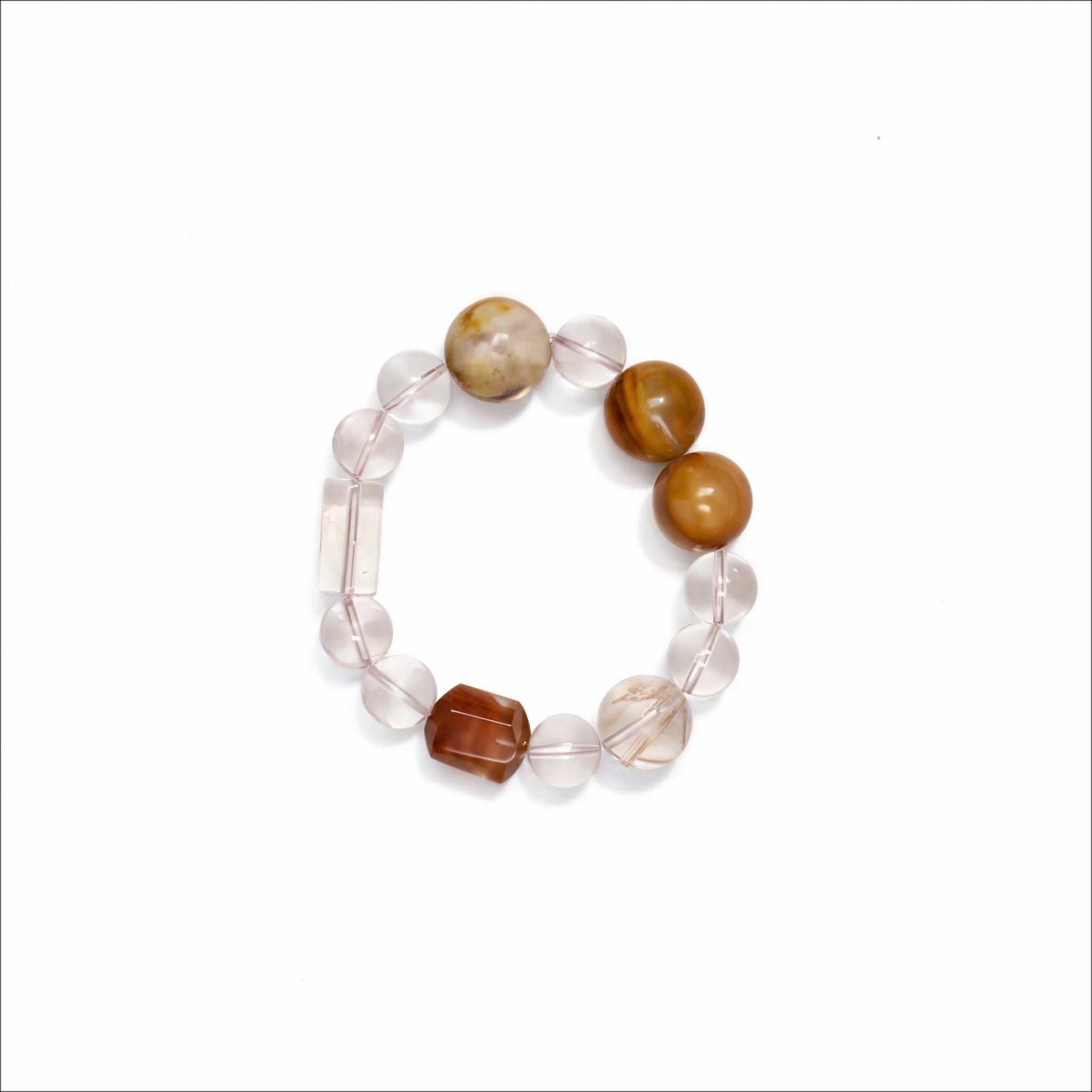 Grounding Energy | Earthen Core Yellow Phantom & Clear Crystal Bracelet
