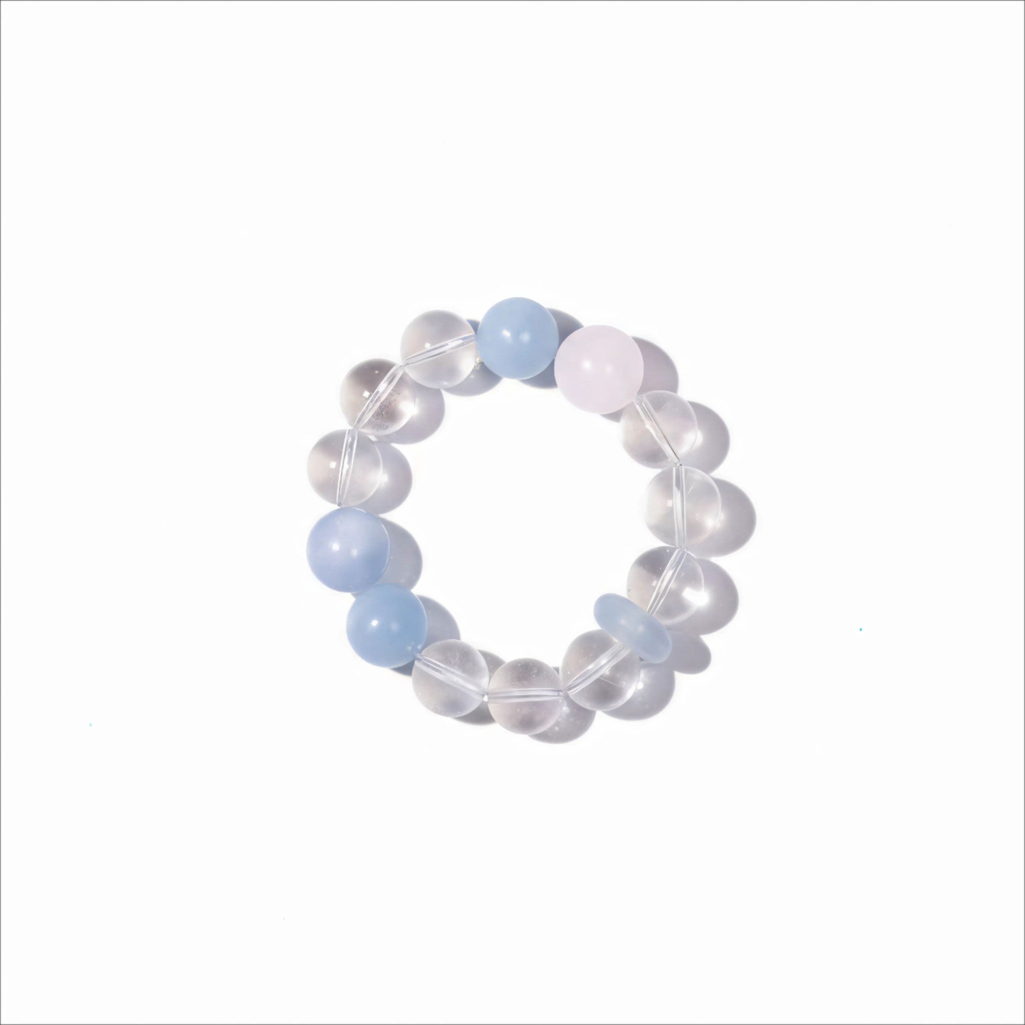 Clarity & Emotional|Flow Tranquil Stream Clear Quartz, Aquamarine & White Quartz Bracelet