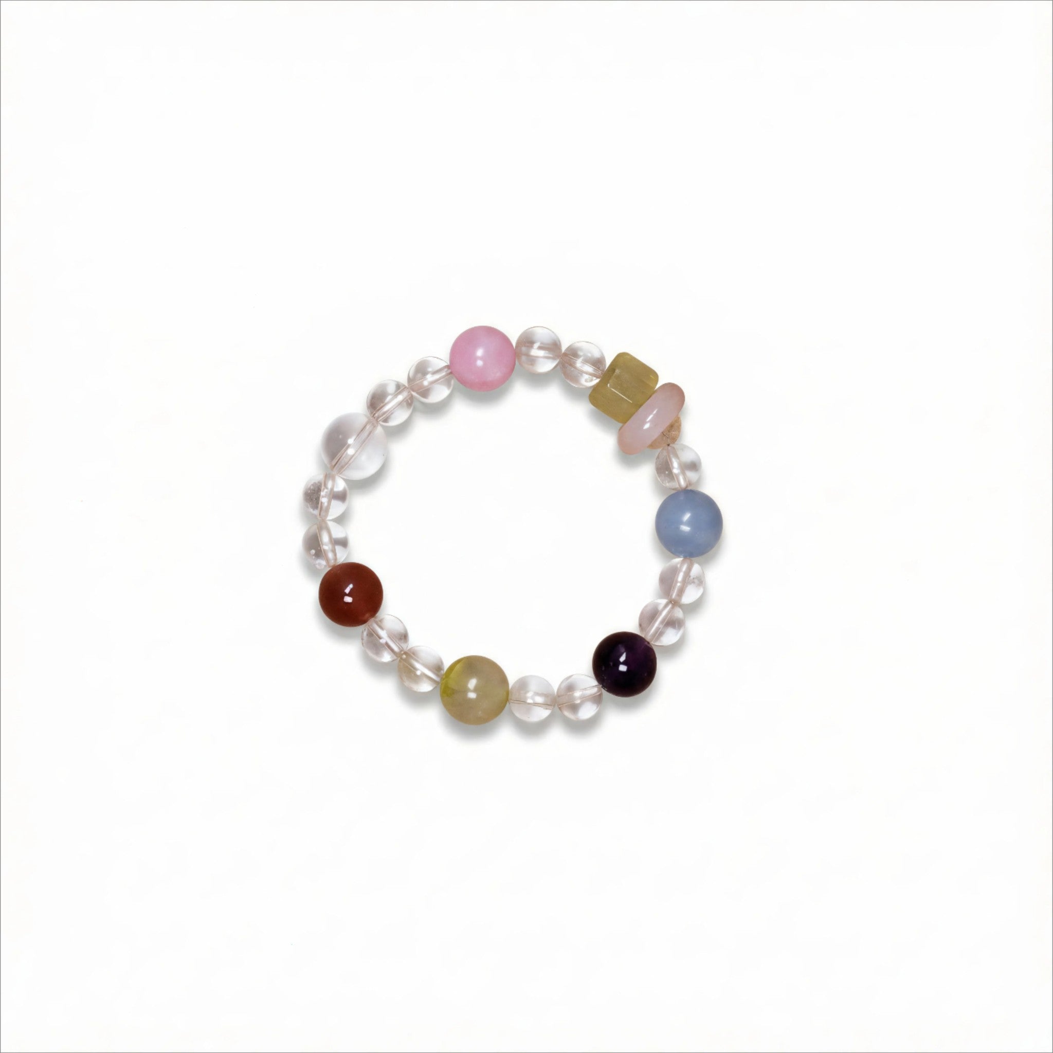 Grounding & Balance|Rainbow Earth Clear Quartz, Rose Quartz & Citrine Bracelet