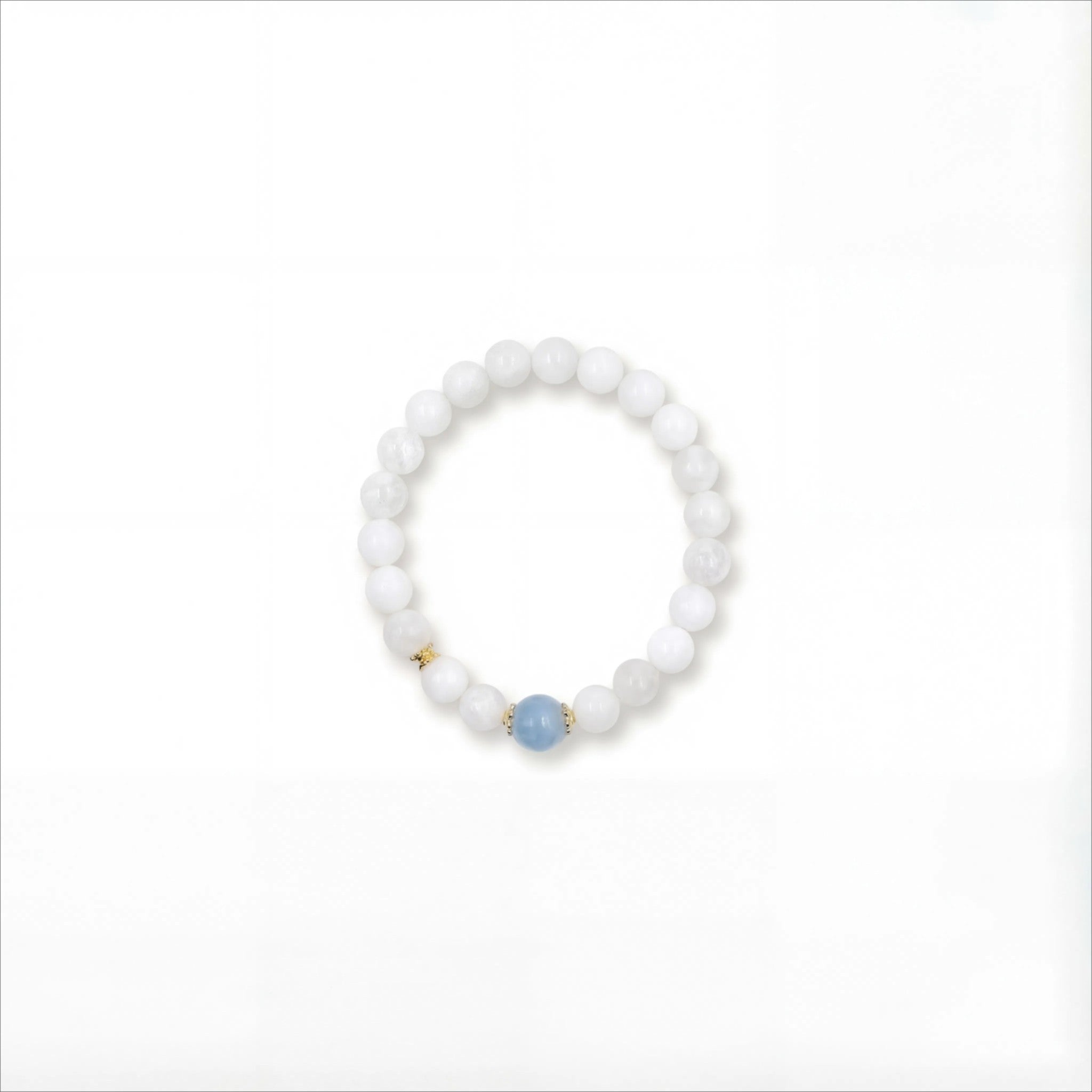 Intuition & Calm|Moonlit Ocean Aquamarine & Moonstone Bracelet