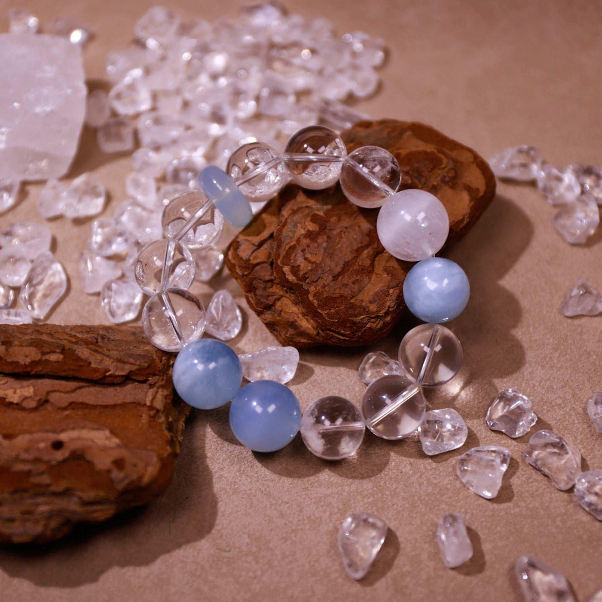 Clear River | Aquamarine & Quartz Intuition Bracelet - Elementalé