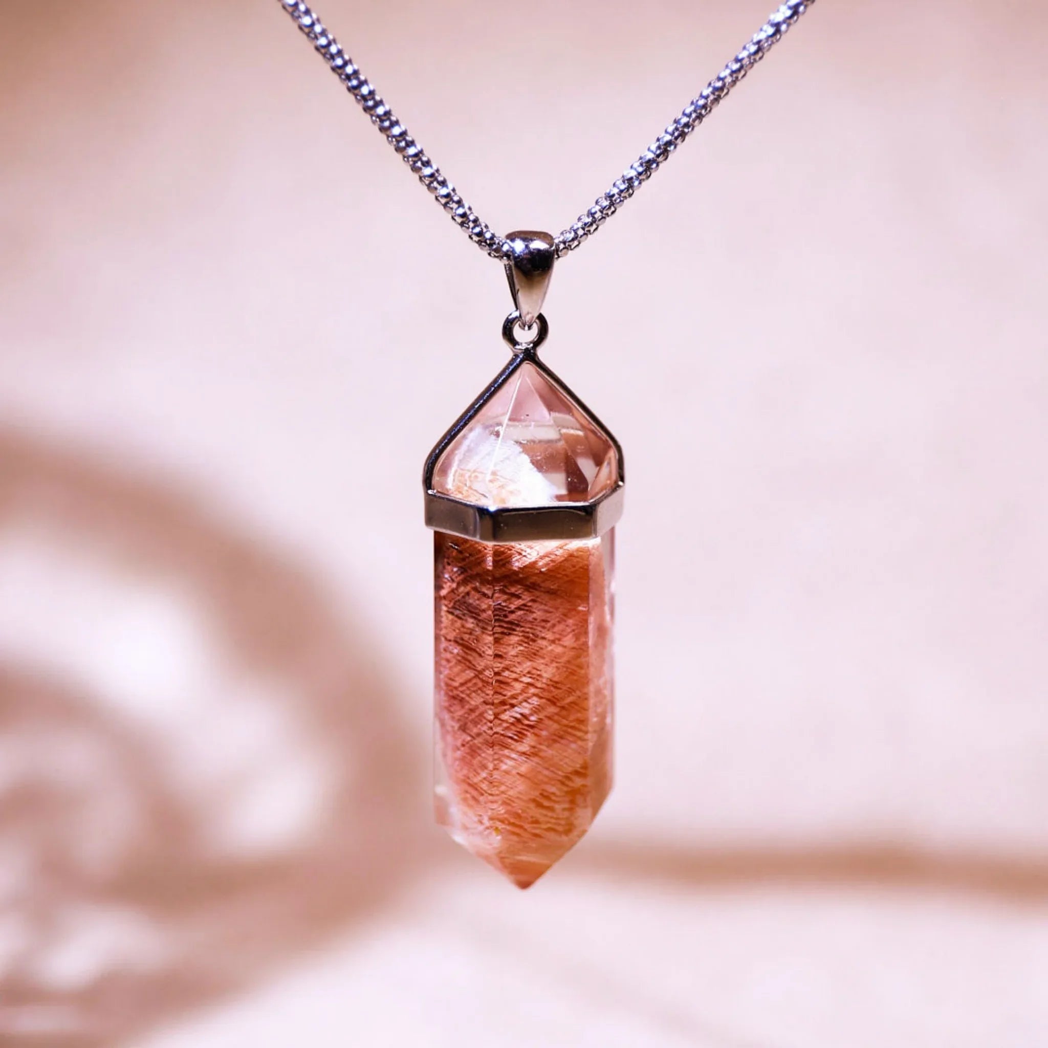 Crimson Glow | Phantom Quartz Necklace - Elementalé