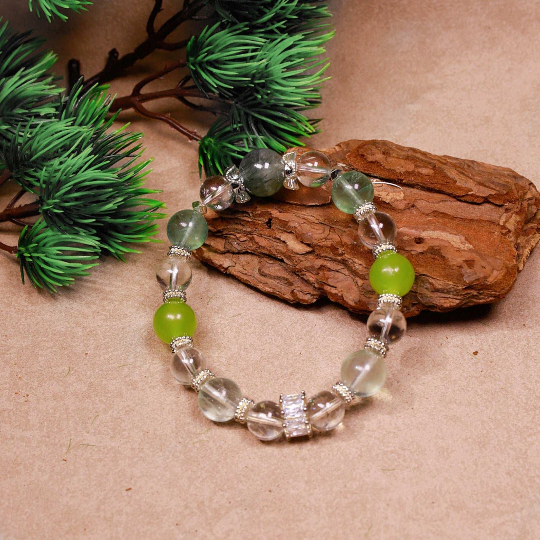 Inspired Growth | Green & Clear Quartz Creativity Bracelet - Elementalé