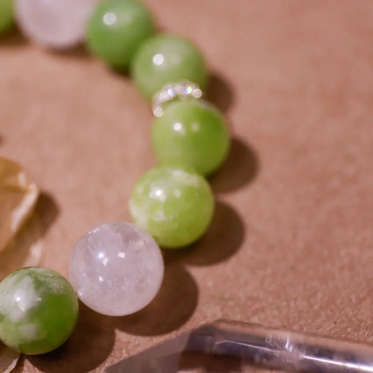 Inspired Growth | White Quartz & Prehnite Bracelet - Elementalé