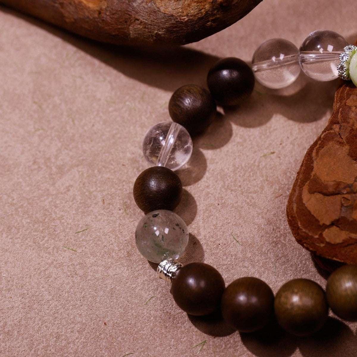 Inspired Renewal | Sandalwood, Prehnite & Quartz Bracelet - Elementalé