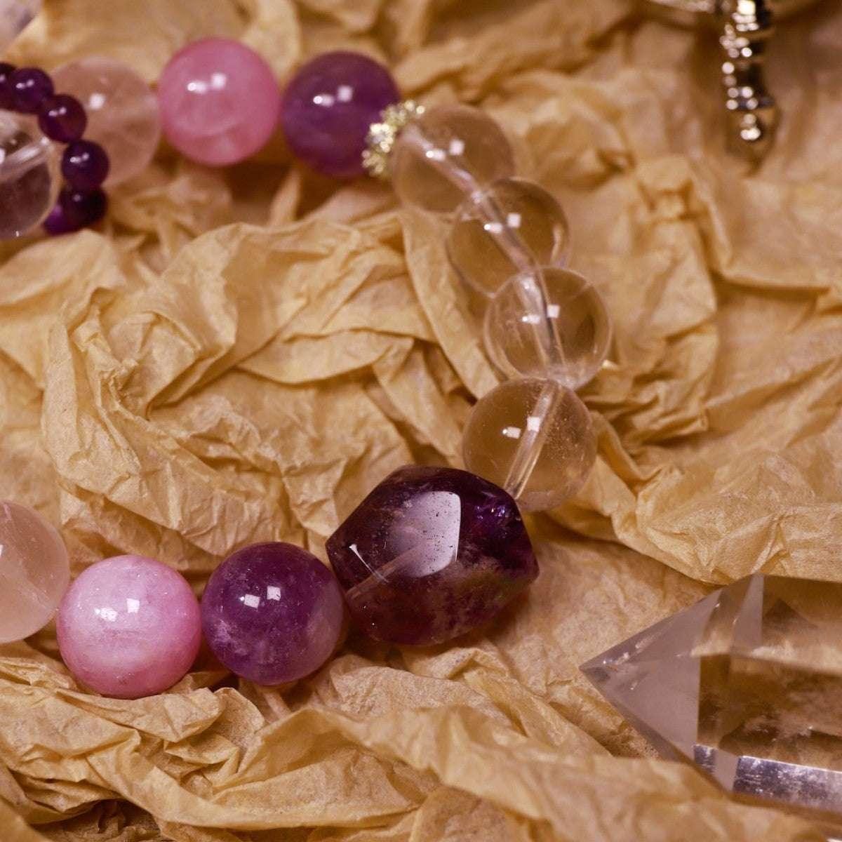 Intuitive Calm | Amethyst & Rose Quartz Clarity Bracelet - Elementalé