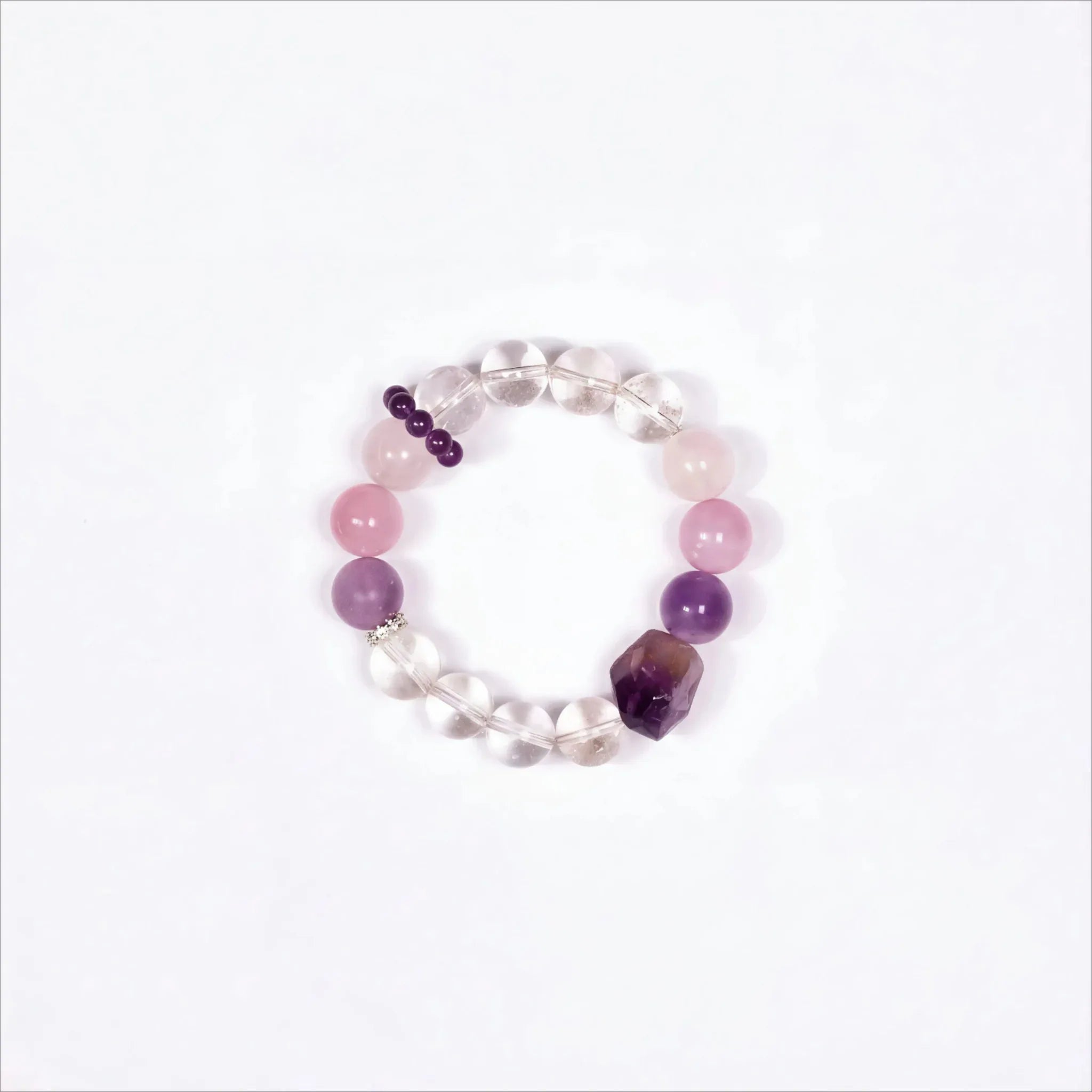 Intuitive Calm | Amethyst & Rose Quartz Clarity Bracelet - Elementalé