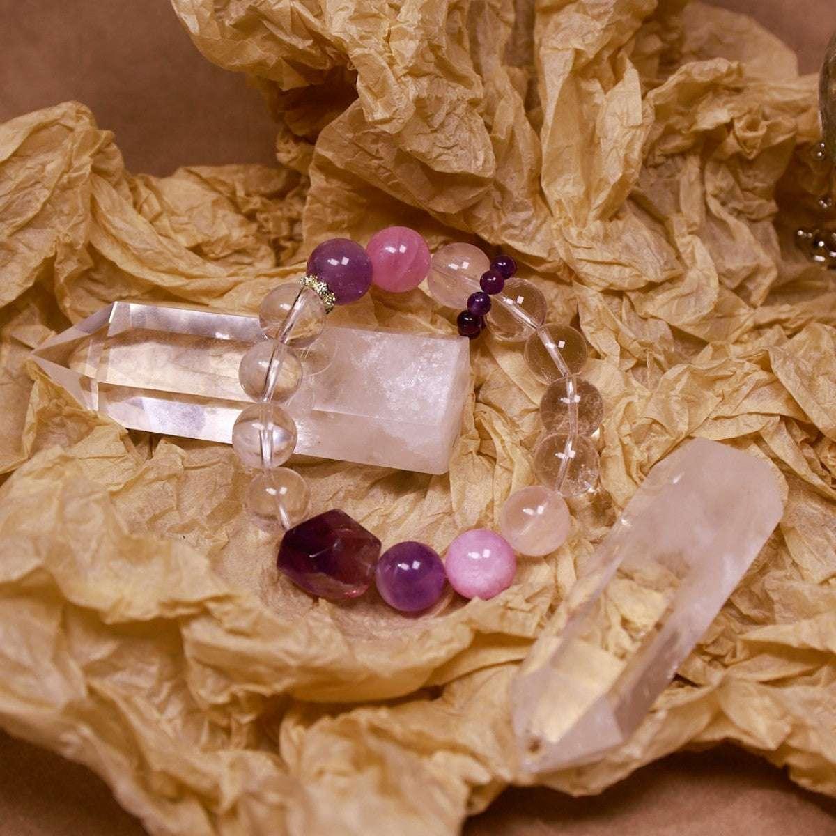 Intuitive Calm | Amethyst & Rose Quartz Clarity Bracelet - Elementalé