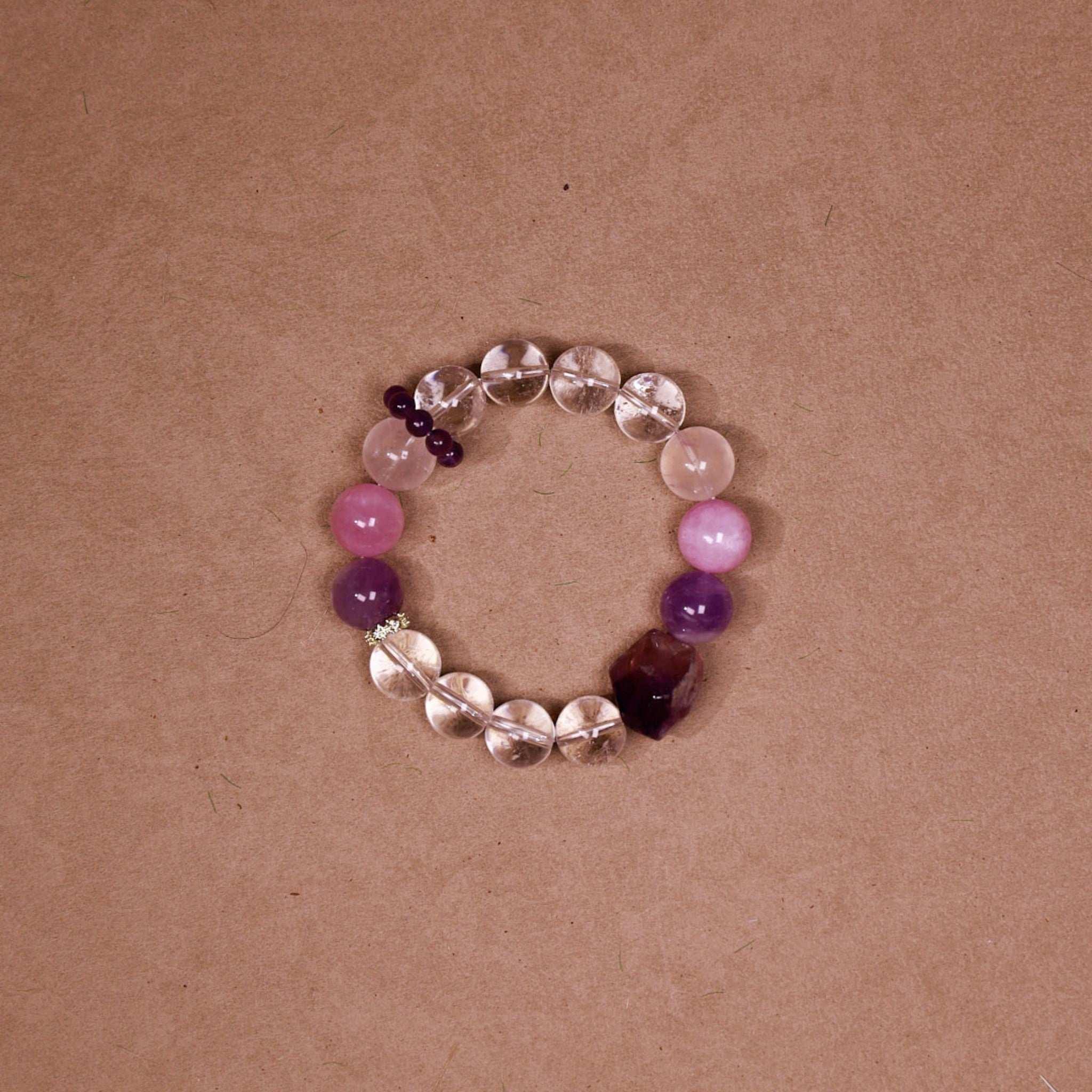 Intuitive Calm | Amethyst & Rose Quartz Clarity Bracelet - Elementalé