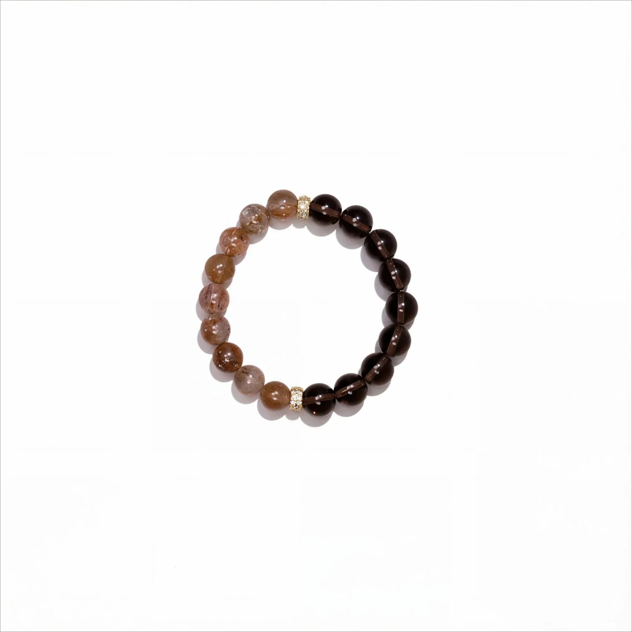 Joyful Radiance | Red Rutile & Smoky Quartz Bracelet - Elementalé