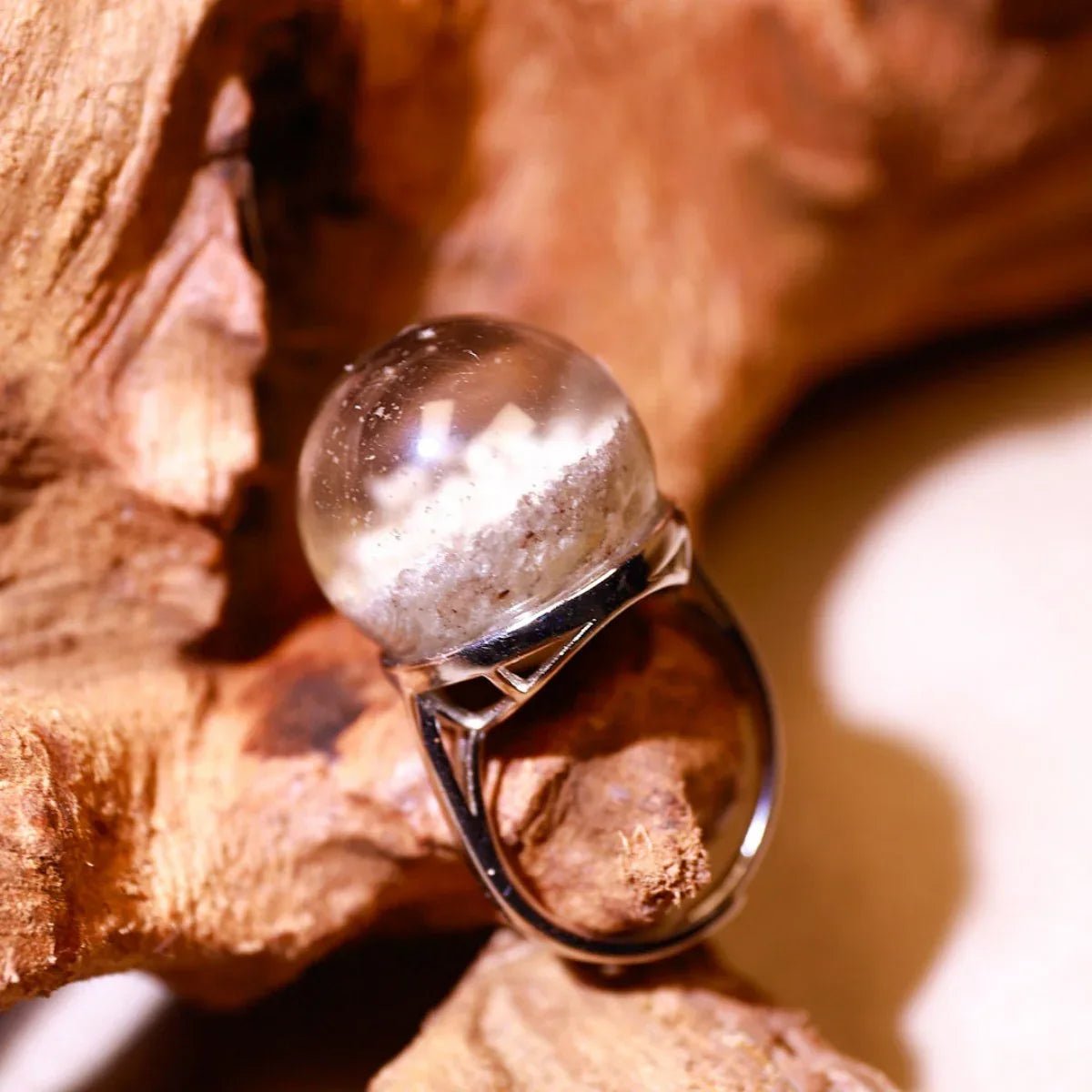 Serene Halo | Phantom Quartz Ring for Intuition - Elementalé