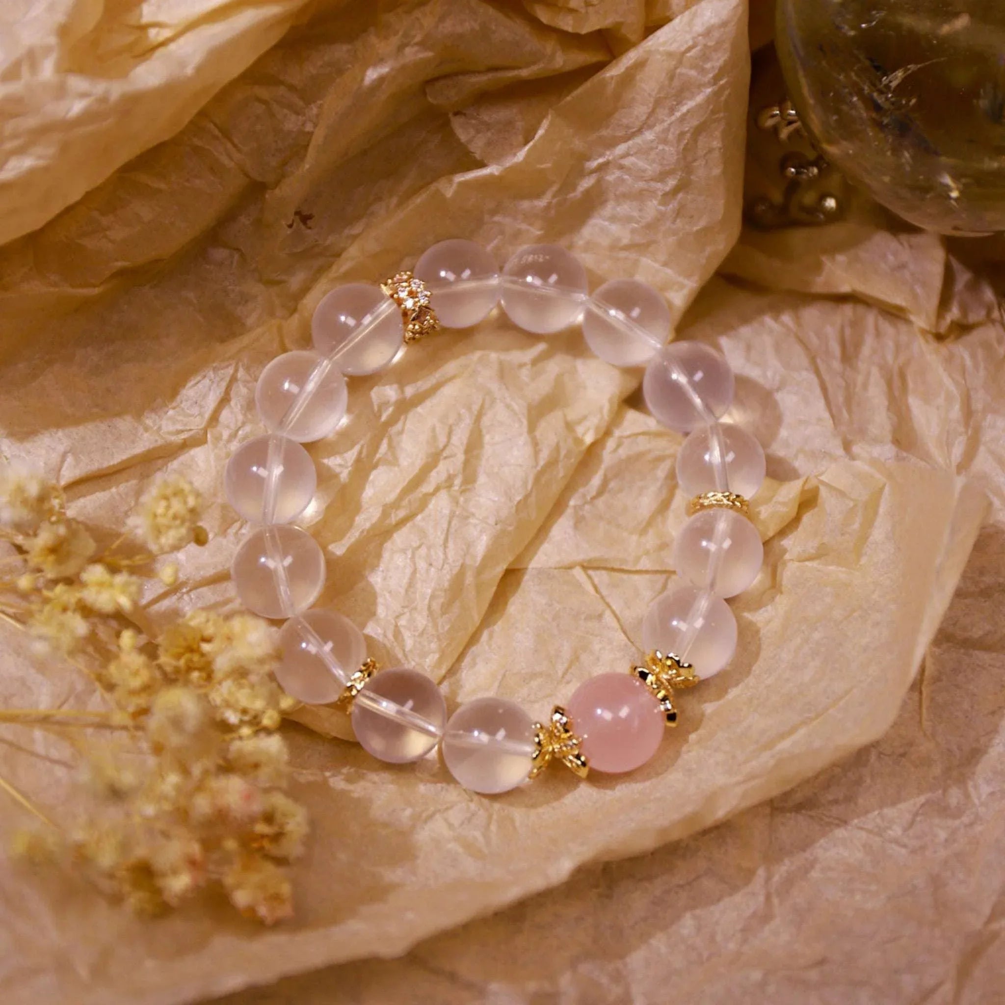 Serene Heart | Rose Quartz Bracelet for Intuition & Calm - Elementalé
